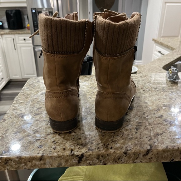 George tan color combat boots lace up and zipper size 7 - Picture 3 of 6